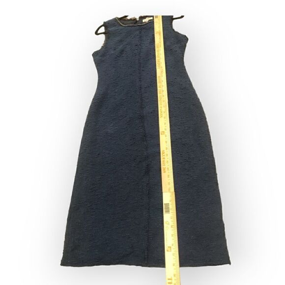 REBECCA TAYLOR Chambray Sleeveless Dress Chain Neckline Women’s Size 10 Blue - Picture 5 of 12